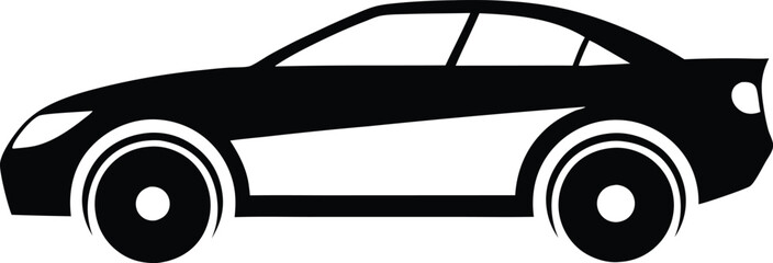 Stylish Car Silhouette Design – Minimalist Automotive Illustration for Transportation and Vehicle Themes