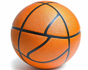 Fototapeta premium Orange basketball with black lines on white background