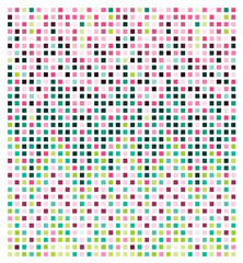 Colorful pixelated abstract pattern with a mosaic appearance, it could be used as a wallpaper, fabric design, pillow cover, curtains or other decorative elements. 