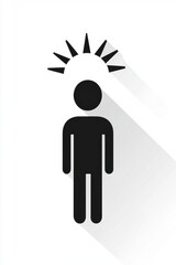 Simple human icon with idea symbol	