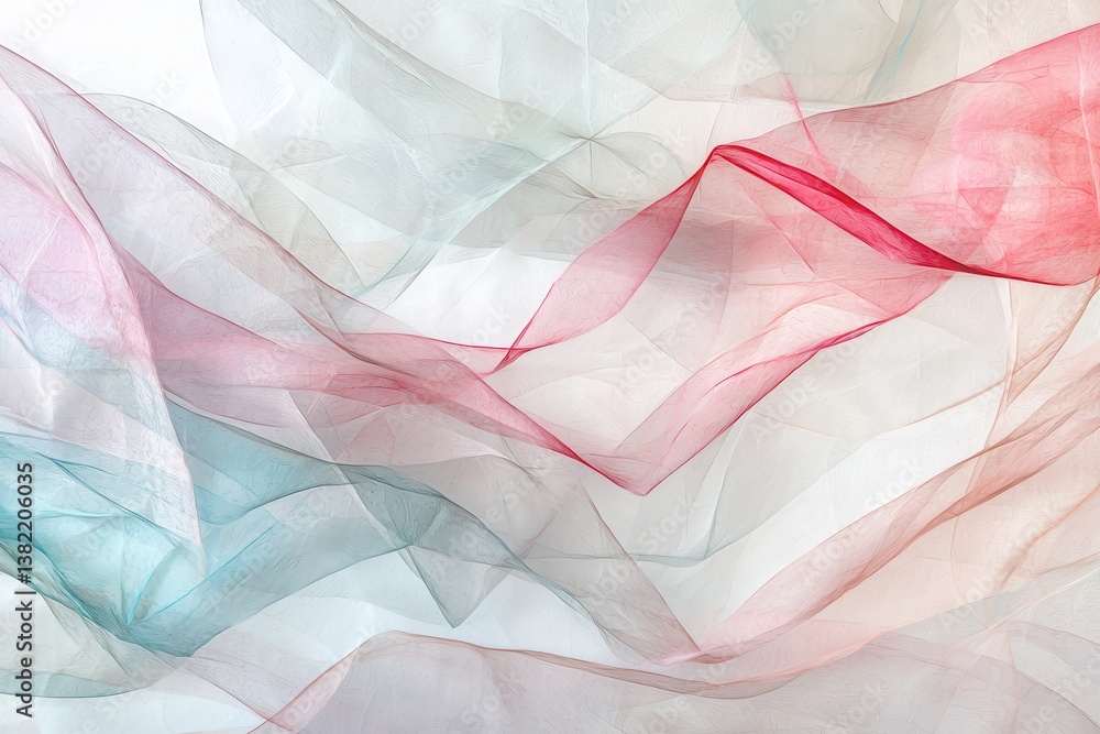Wall mural ethereal flowing fabric background in soft colors and textures