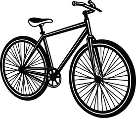 Active Bicycle Silhouette Design – Minimalist Cycling Illustration for Outdoor Adventure and Eco-Friendly Travel Themes