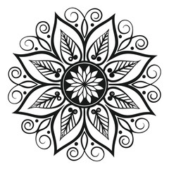 Mandala Design , Mandala art, Black and white Mandala