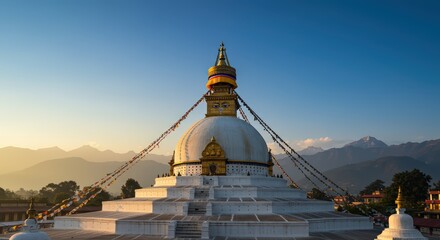 Majestic Sunrise at Swayambhunath Stupa, Nepal