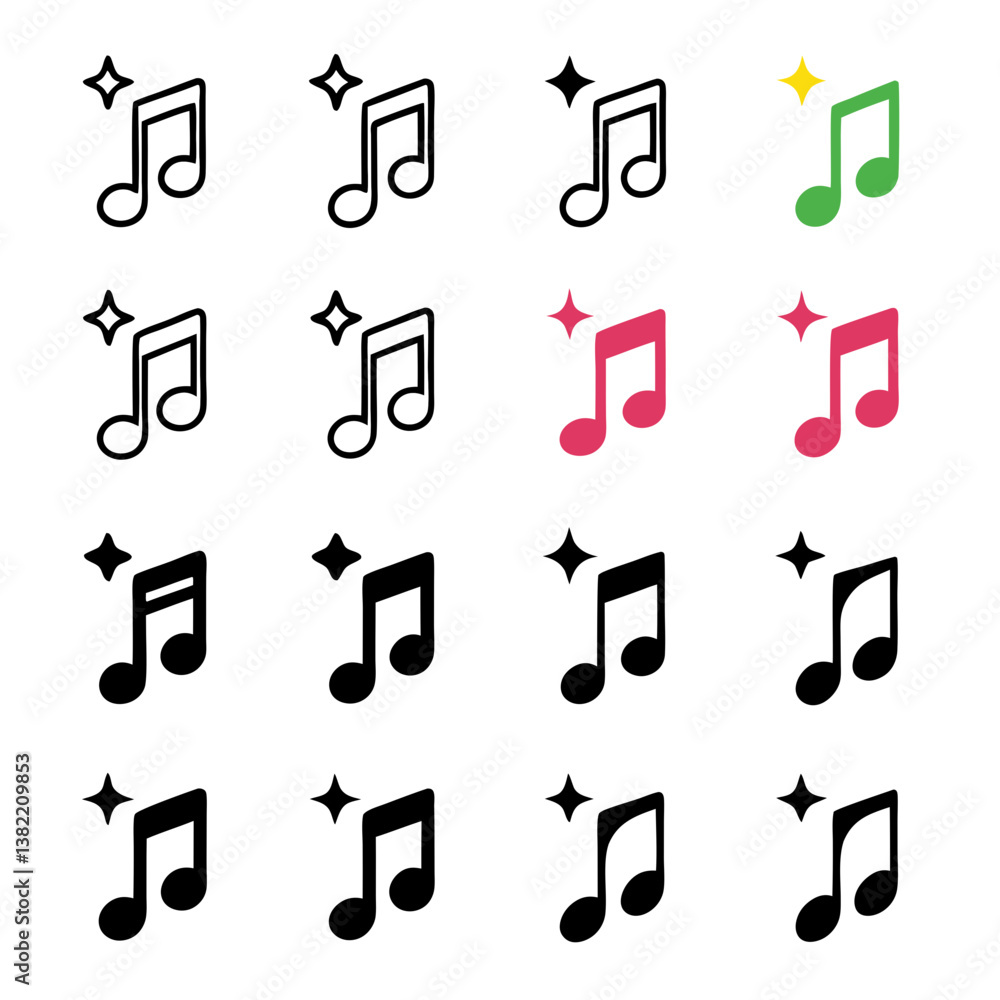 Poster create a vibrant neon-glowing musical note icon, emphasizing a dynamic and energetic design. the glo