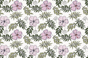 florals pattern. hand drawn florals vector background.