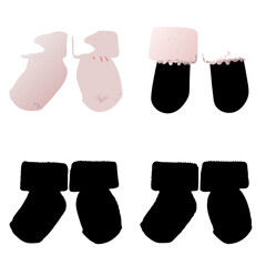 Close-up shot of a pair of miniature, fluffy baby socks, emphasizing their soft texture and tiny size.