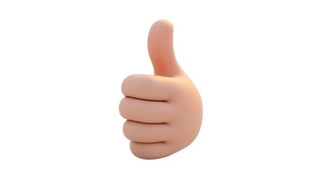 Hand Gesture Showing Thumbs Up on Black Background for Approval