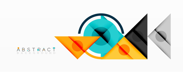 Abstract geometric shapes, vibrant colors, modern design. Overlapping elements create dynamic composition. Clean lines, minimalist aesthetic.