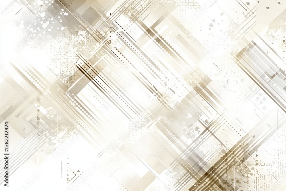 Wall mural abstract light beige background with geometric lines and shapes
