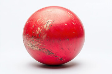 Fototapeta premium Red bowling ball on white background