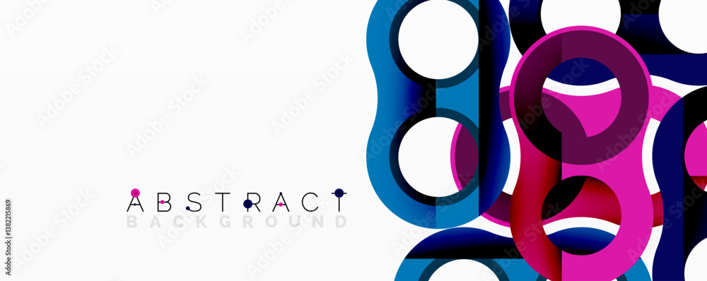 Poster bright shapes overlap creating dynamic composition. modern design, vibrant colors, abstract elements