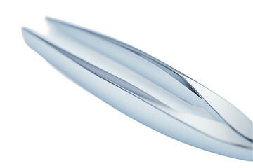 Sleek Metallic Tweezers: Close-up Studio Shot on White Background