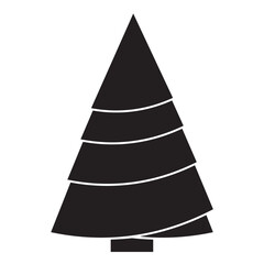 Fototapeta premium Minimalist Christmas Tree Icon – Black Silhouette Evergreen Design