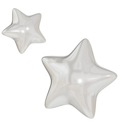 3d silver chrome Star Balloon illustration