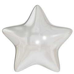 3d silver chrome Star Balloon illustration