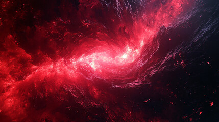 Crackling Glowing Bright Energy Suspended Neon Red With