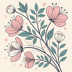 seamless flower pattern, pattern, background, flower, flower background, pattern design, Line geometric seamless pattern. raster copy illustration. Ethnic floral ornament. For interior design, 
