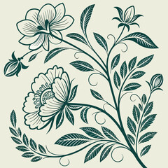 seamless flower pattern, pattern, background, flower, flower background, pattern design, Line geometric seamless pattern. raster copy illustration. Ethnic floral ornament. For interior design, 
