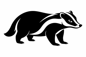 badger black silhouette vector