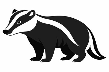 badger black silhouette vector