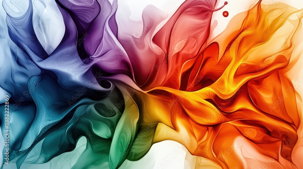 Poster a vibrant swirl of colorful fluid shapes creating an abstract, artistic composition filled with move