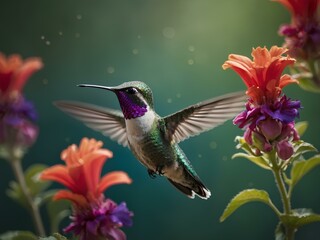 Fototapeta premium Hummingbird's Moment of Flight