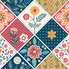 seamless flower pattern, pattern, background, flower, flower background, pattern design, Line geometric seamless pattern. raster copy illustration. Ethnic floral ornament. For interior design, 
