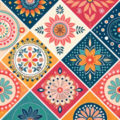 seamless flower pattern, pattern, background, flower, flower background, pattern design, Line geometric seamless pattern. raster copy illustration. Ethnic floral ornament. For interior design, 
