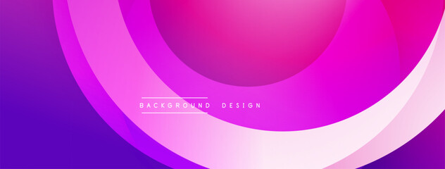 Bright pink purple abstract design. Overlapping layers create dynamic visual effect. Smooth gradients suggest movement, modern aesthetic. Minimalist style.