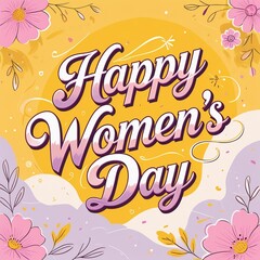 Fototapeta premium vector illustration of a happy women's day card
