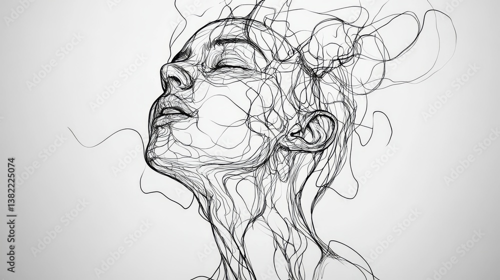 Poster single one line drawing effective and productive concept. continuous line draw design graphic vector