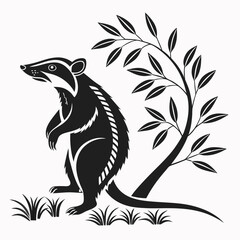 bandicoot black silhouette icon vector