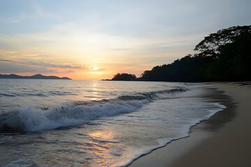 Serene Sunset Over Tropical Beach