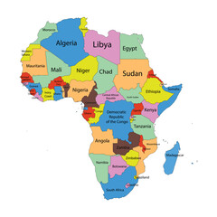 Africa map with random country colors