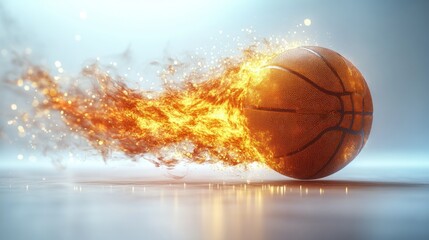 Obraz premium Burning basketball in motion (1)