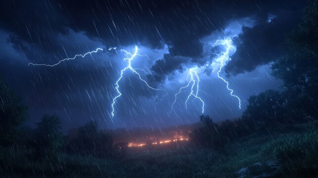 大雨と雷