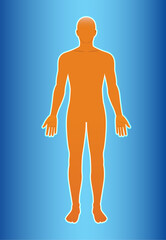Human Silhouette on Gradient Blue Background