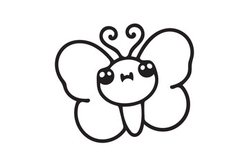 Butterfly flying icon on white background (2)