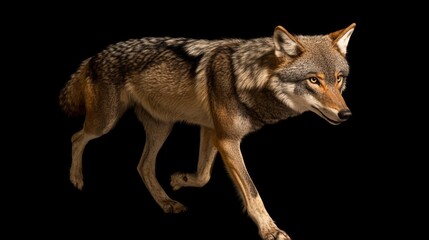 Obraz premium 黒背景の狼 