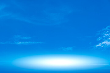 Panorama of cloud clear sky background for summer vacation concept at ocean and summer sea water...