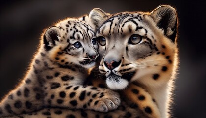 Obraz premium Close up of Parent and Offspring No People Focus on the interact