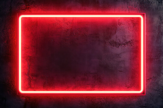 Glowing red frame with copy space