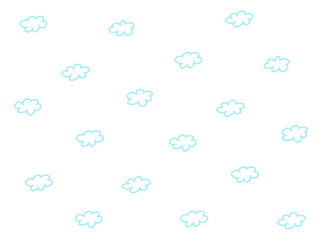 Doodle style cute cloud background illustration