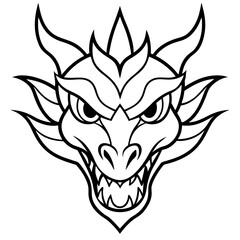 vector illustration of a dragon  head