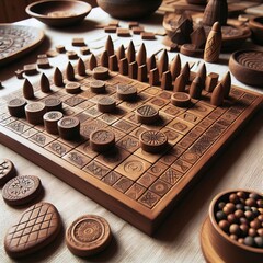 Game Playing Leavings Small carved wooden pieces or marked stone