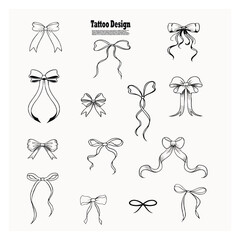 collection of ribbon style tattoo designs for women