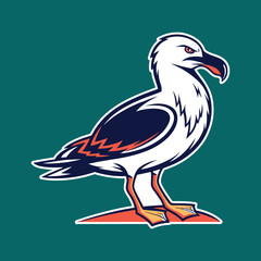 Cartoon vector illustration of a colorful bird in flight