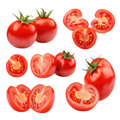 Fresh Tomatoes Set on transparent background