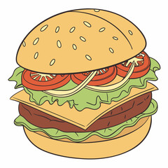 hamburger on a white background